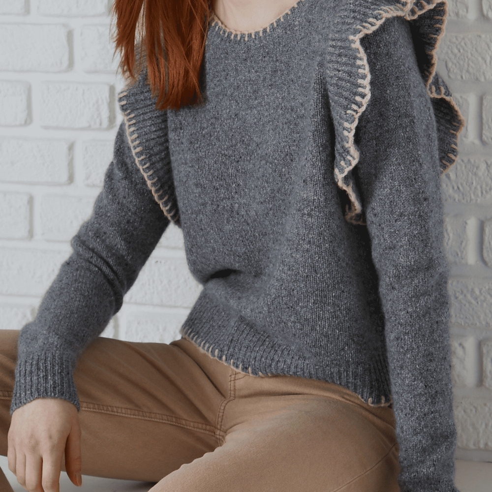 Autumn Cashmere Gray Crew Neck Sweater